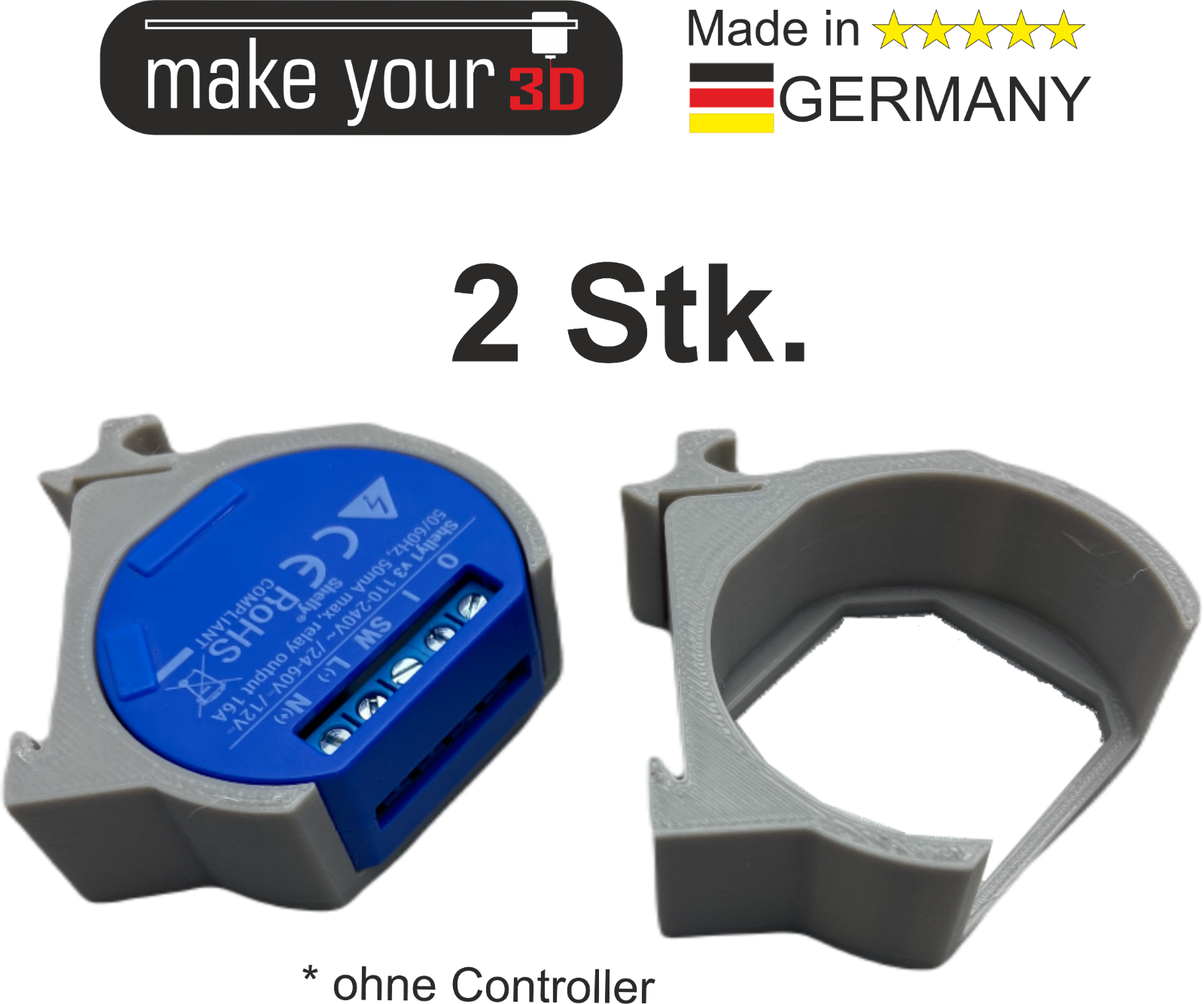 2Stk. Hutschienenhalter DIN Hutschiene 35mm 1P Rail Zubehör für Shelly 1