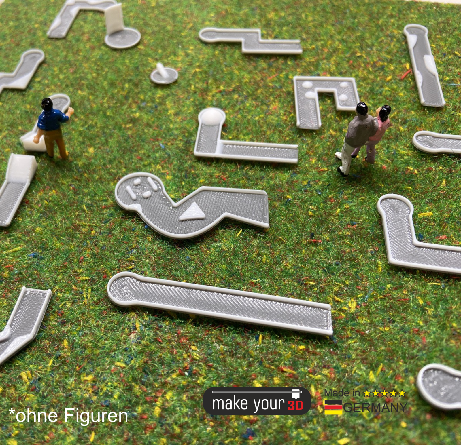 H0 Set 1:87 Minigolfbahn Minigolfanlage 18 Bahnen Minigolf inkl. Verkaufshütte