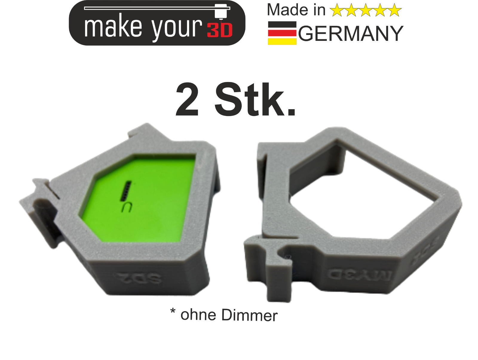 2Stk. Hutschienenhalter DIN Hutschiene 35mm 1P Rail Zubehör für Shelly 2 Dimmer