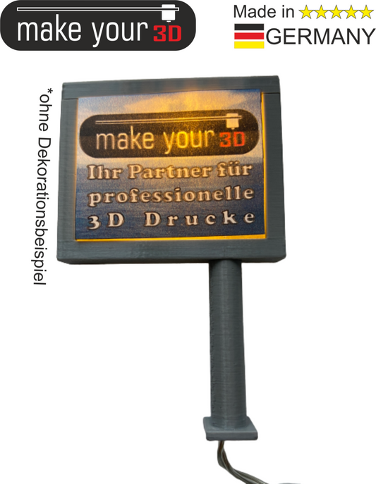 H0 1:87  Beleuchtbares Werbedisplay Werbetafel Werbemonitor