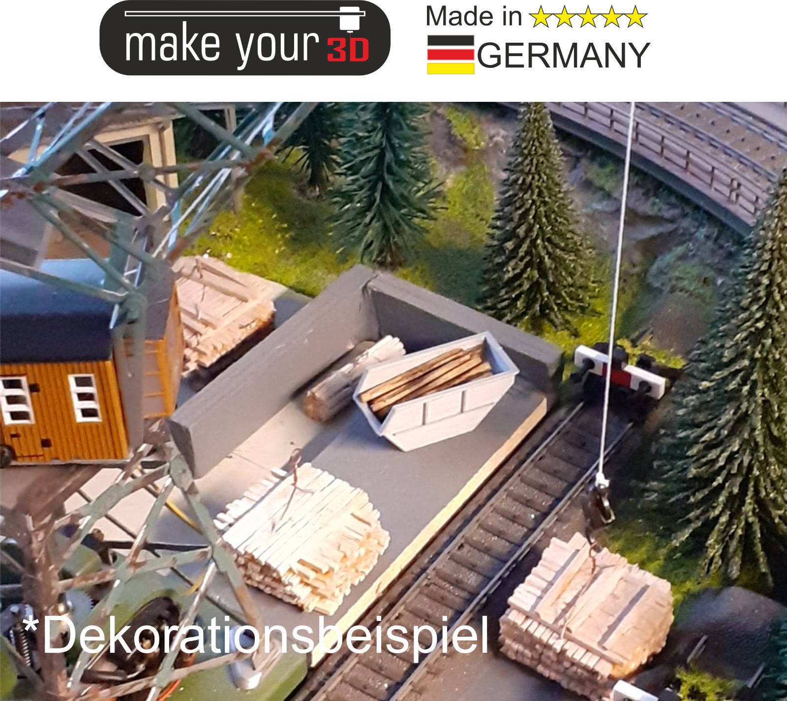 H0 Absetzcontainer / Absetzmulde 5 Stk. 1:87  Stapelbare Container