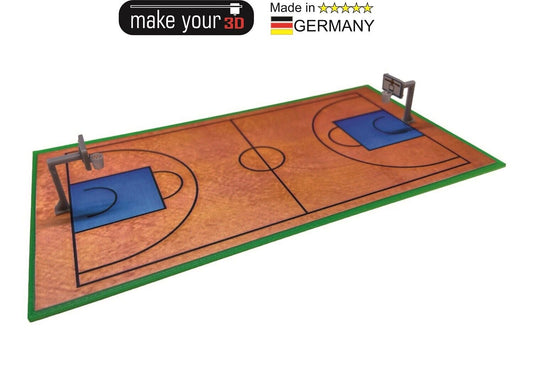 Spur N 1:160 Premium Basketballplatz mit Körbe Bausatz inkl. Decal - ohne Zaun