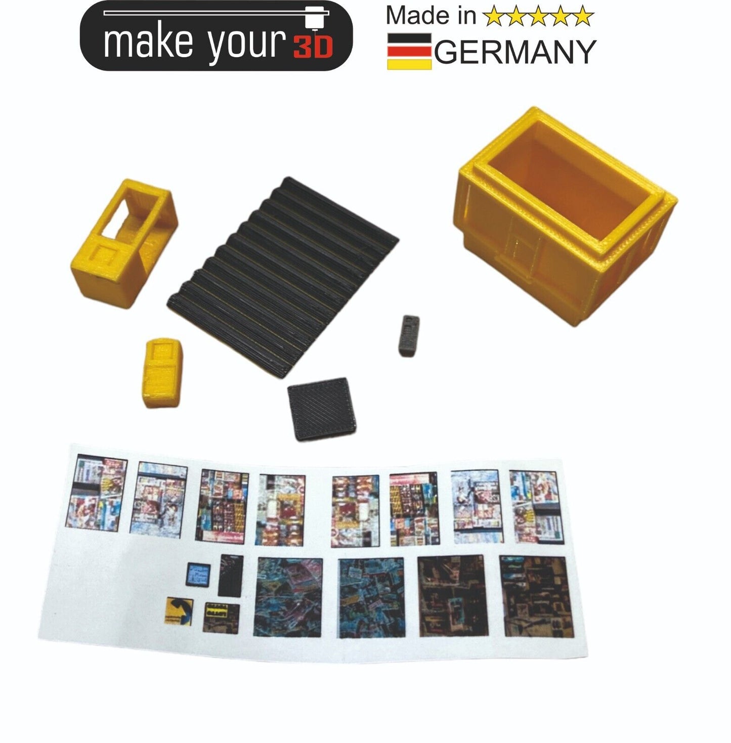 H0 1:87 SET Premium DDR Kiosk mit Telefonzelle und Briefkasten inkl. Decals