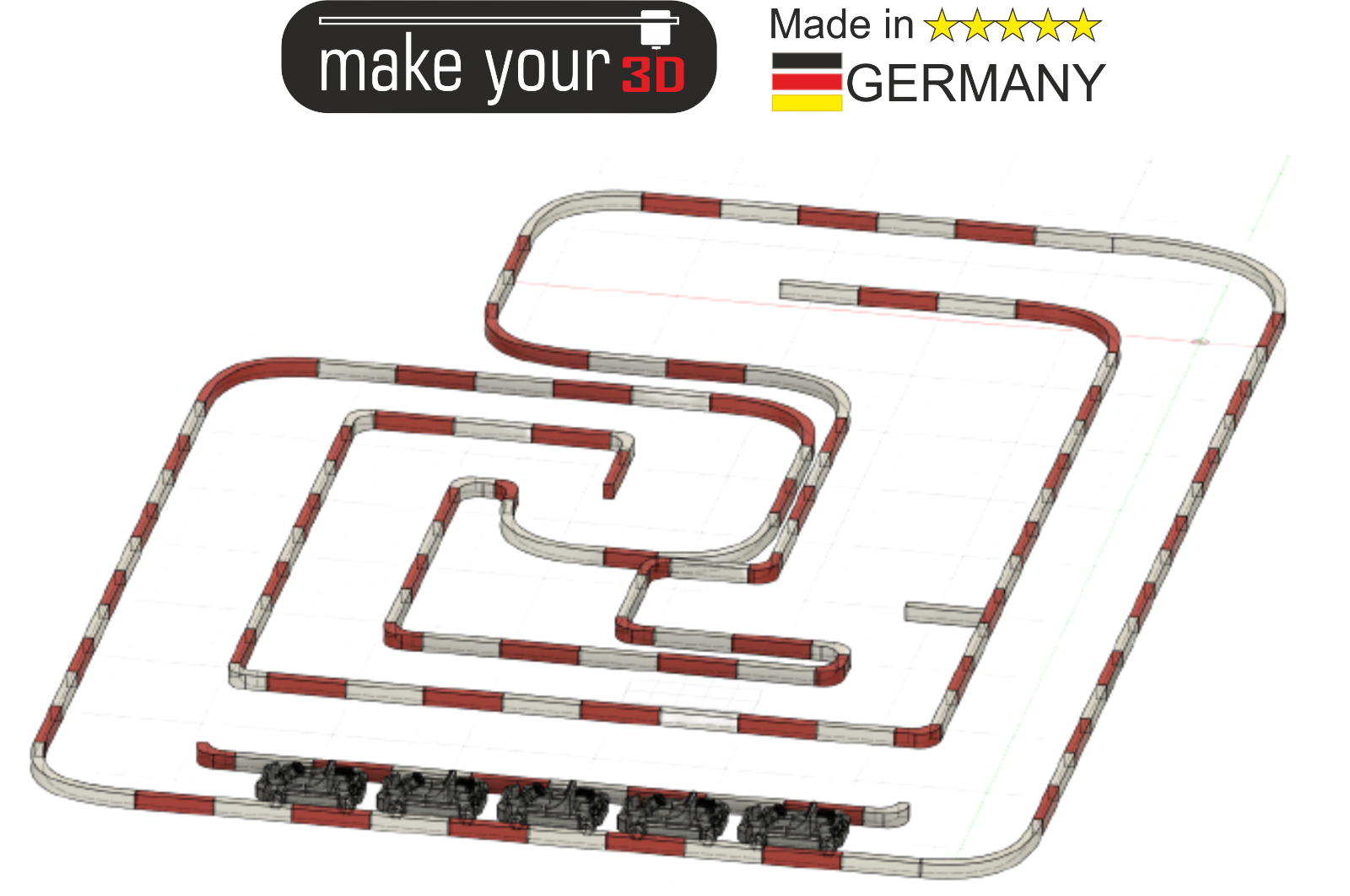 H0 1:87 Kartbahn mit 5 Stk. Kart GoKart Rennstrecke inkl. Bande und Reifenstapel