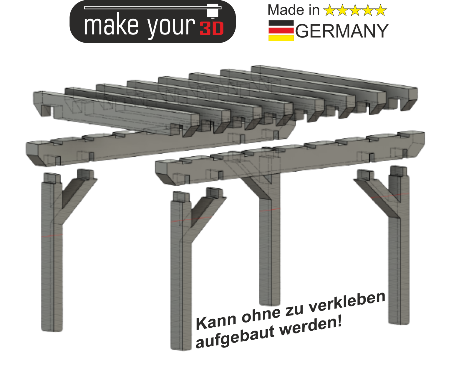 H0 1:87 SET Carport Garage Unterstellplatz - 3 Farben möglich