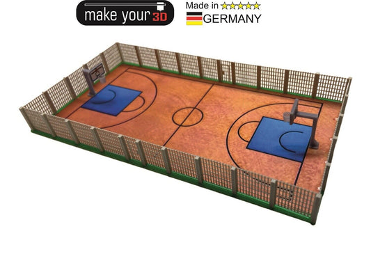 Spur N 1:160 Premium Basketballplatz mit Körbe Bausatz inkl. Decal