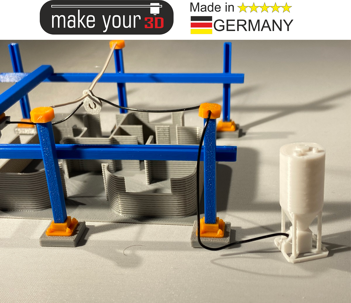 H0 1:87 Baustelle Beton 3D Drucker Hausbau Bauplatz