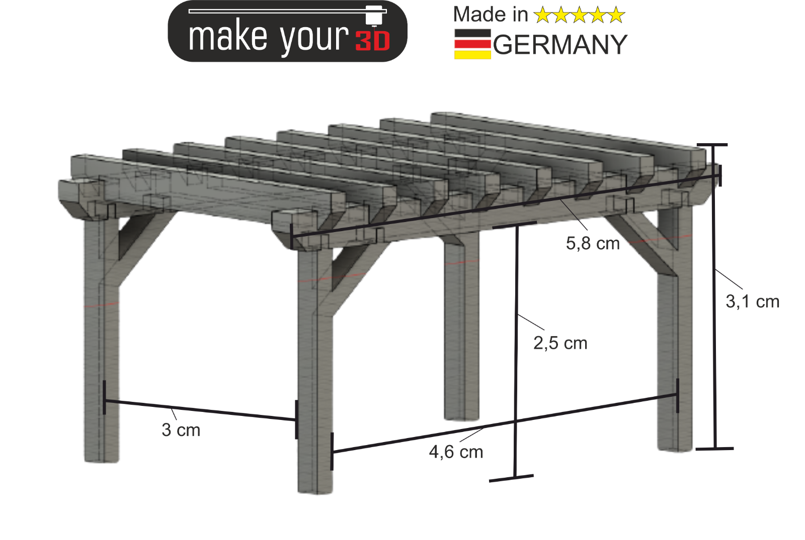 H0 1:87 SET Carport Garage Unterstellplatz - 3 Farben möglich