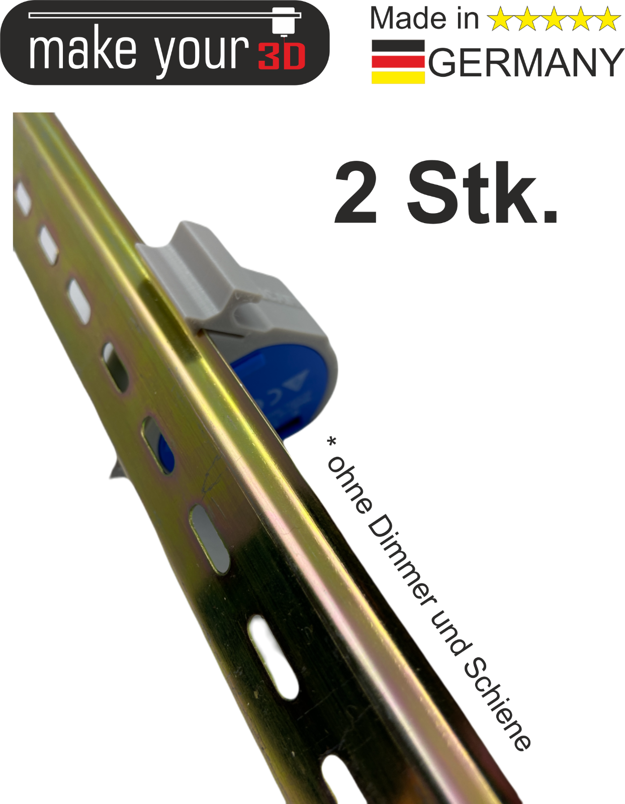 2Stk. Hutschienenhalter DIN Hutschiene 35mm 1P Rail Zubehör für Shelly 1