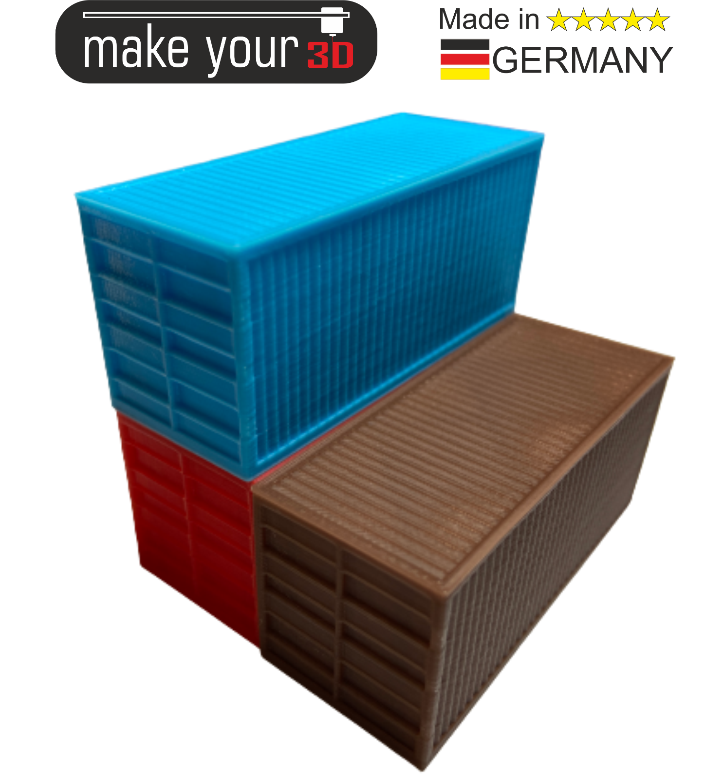 H0 1:87 SET 3 Stk. 20ft Container Schiffscontainer LKW Container Zug Container