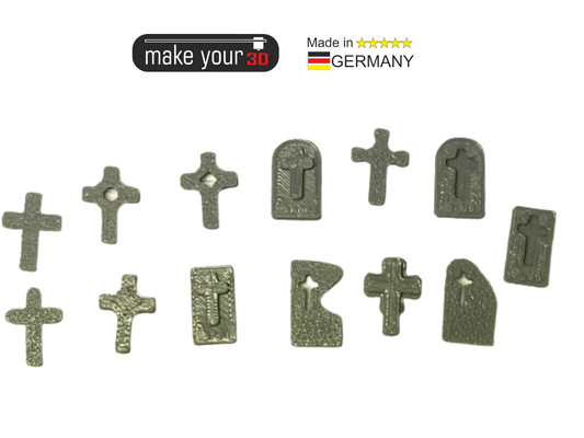 H0 Grabsteine Kreuze 1:87  Friedhof Kirchen Deko