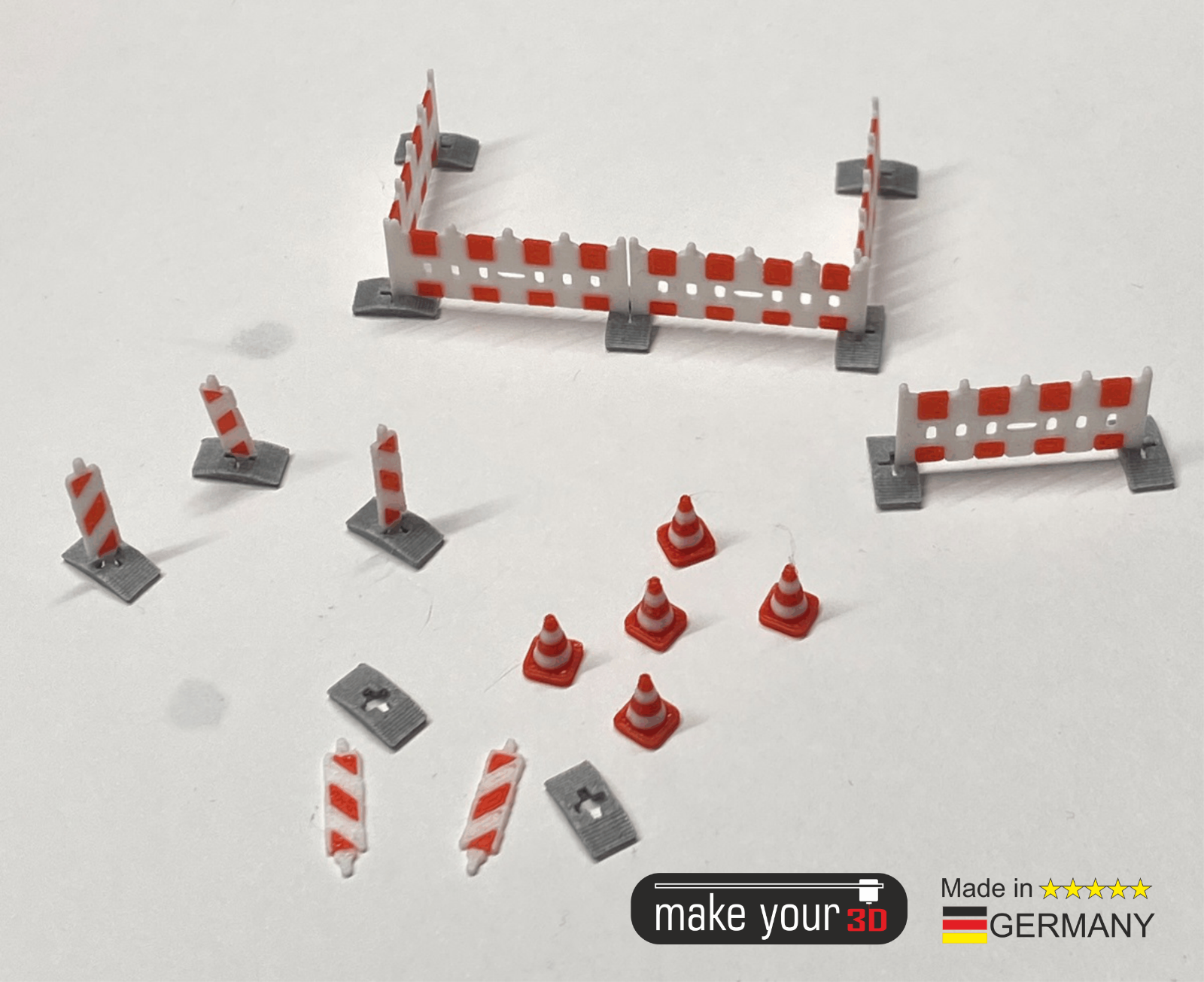 H0 1:87  SET Baustellenabsperrung Baustelle Schilder 30 Teile