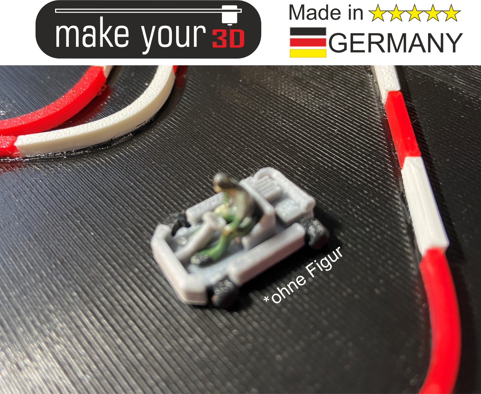 H0 1:87 Kartbahn mit 5 Stk. Kart GoKart Rennstrecke inkl. Bande und Reifenstapel