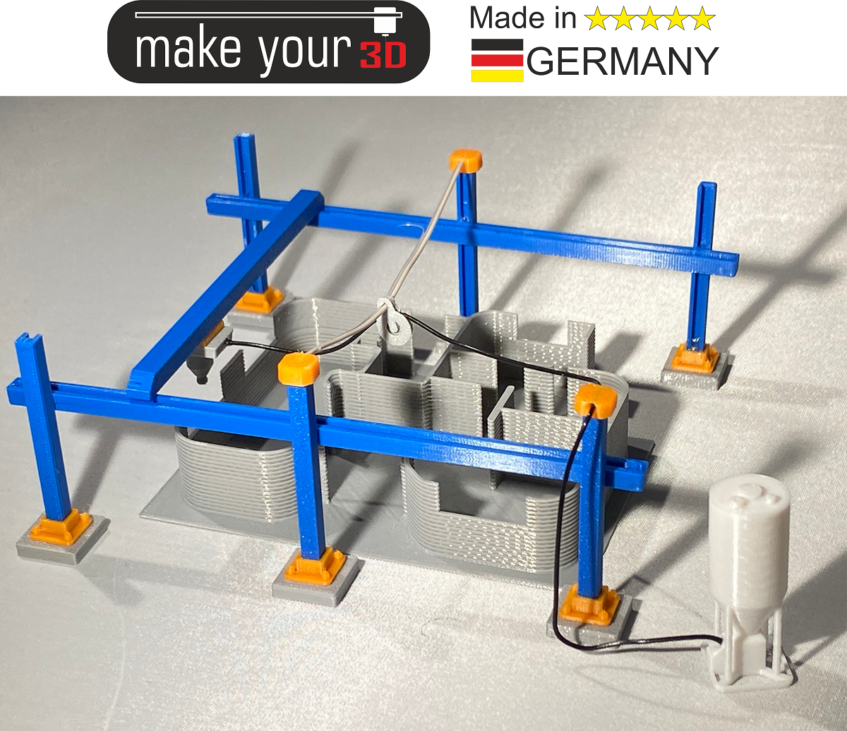 H0 1:87 Baustelle Beton 3D Drucker Hausbau Bauplatz