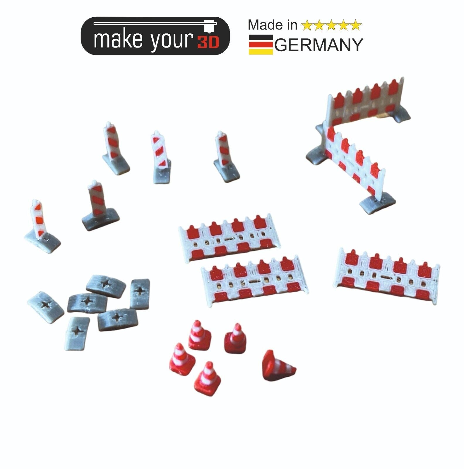 Spur N 1:160 SET Baustellenabsperrung Baustelle Schilder 30 Teile