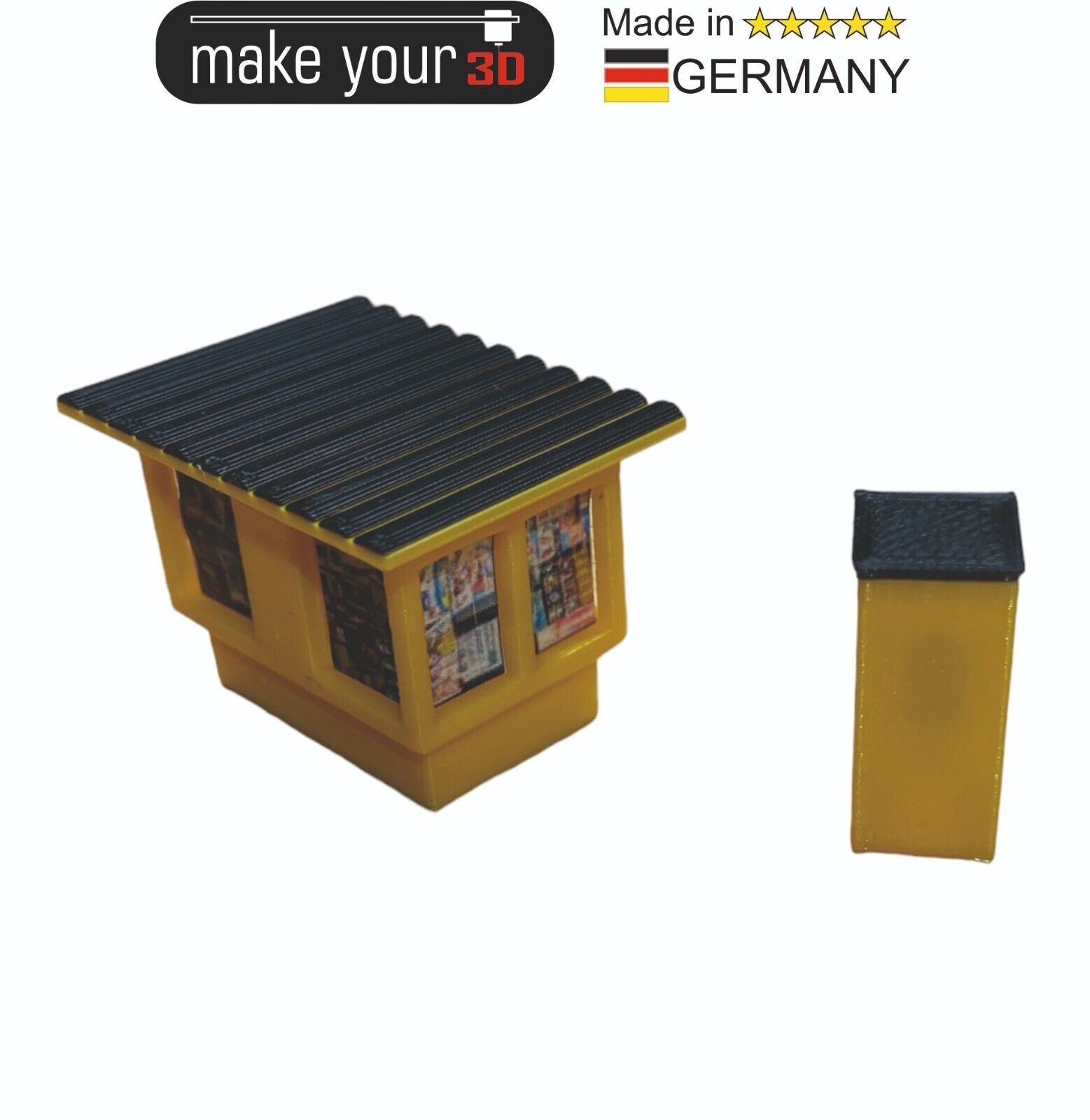TT 1:120  SET Premium DDR Kiosk mit Telefonzelle und Briefkasten inkl. Decals