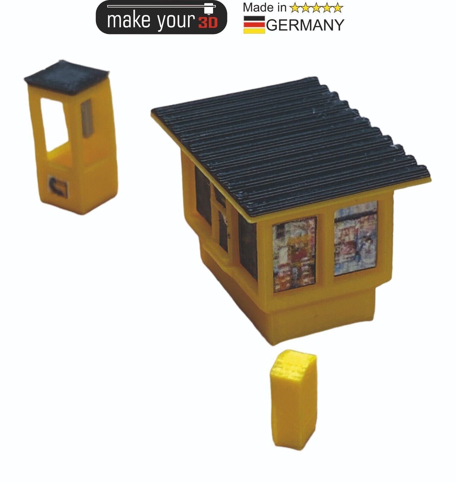 N 1:160  SET Premium DDR Kiosk mit Telefonzelle und Briefkasten inkl. Decals