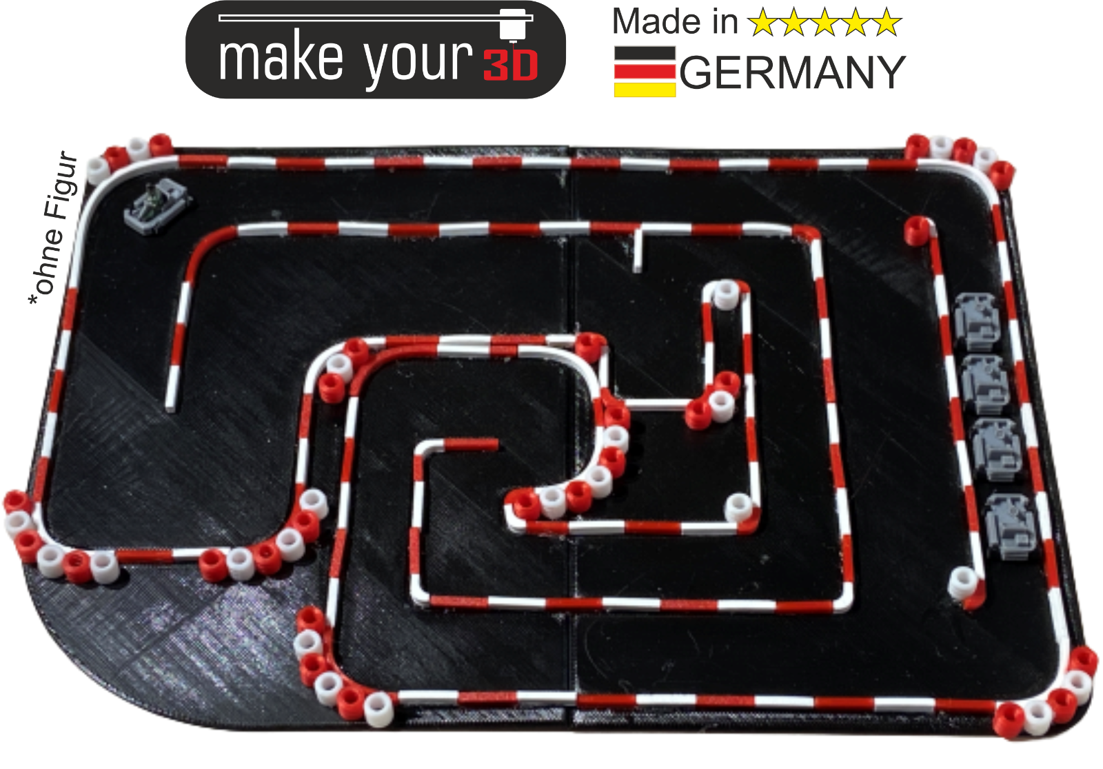 H0 1:87 Kartbahn mit 5 Stk. Kart GoKart Rennstrecke inkl. Bande und Reifenstapel