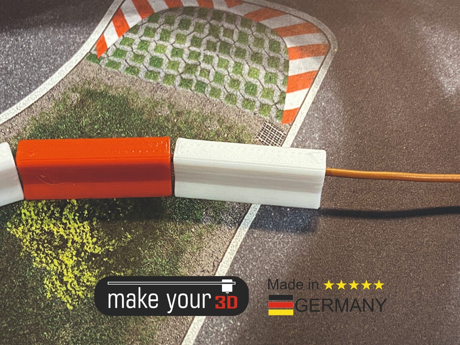 Streckenbegrenzung 90cm Bande mit Loch 1:43 Rot/Weiß  20 Stk. Set für Dr!ft Siku