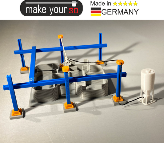 H0 1:87 Baustelle Beton 3D Drucker Hausbau Bauplatz