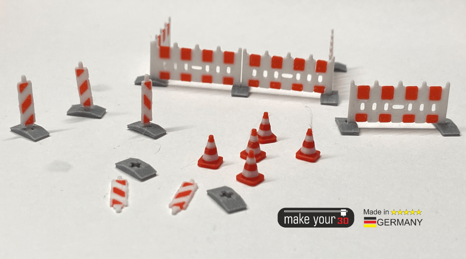 H0 1:87  SET Baustellenabsperrung Baustelle Schilder 30 Teile