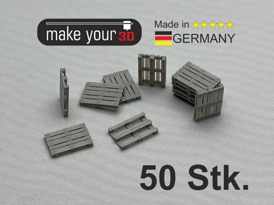 H0 1:87  SET 50Stk. Paletten Grau