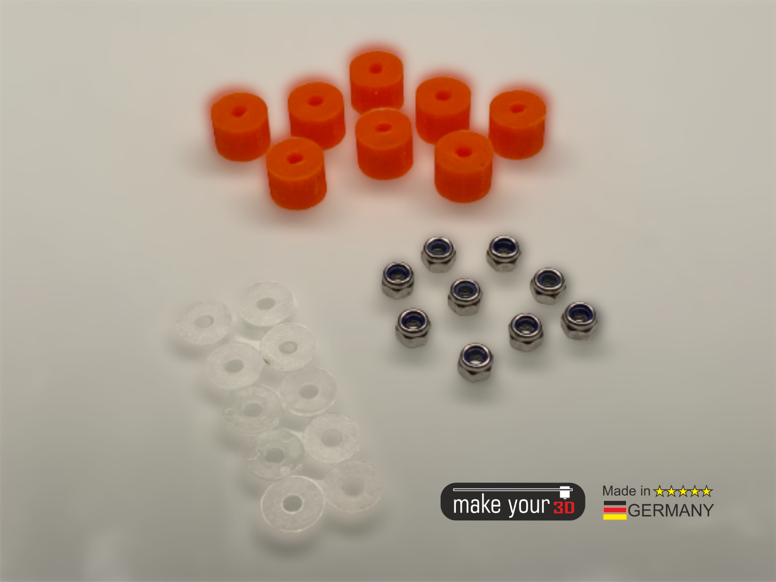 Nylock und Silikondämpfer Mod Orange Edition für Prusa 3D Drucker MK3 MK3s Mk3s+