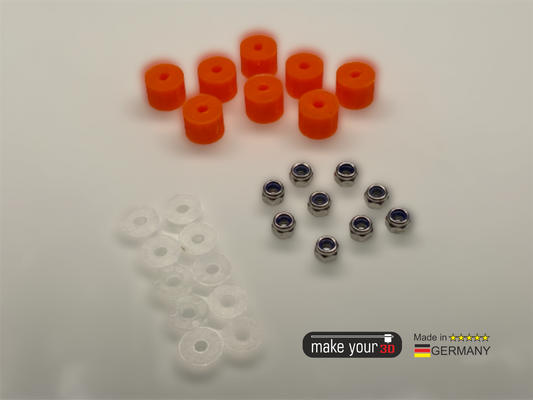 Nylock und Silikondämpfer Mod Orange Edition für Prusa 3D Drucker MK3 MK3s Mk3s+