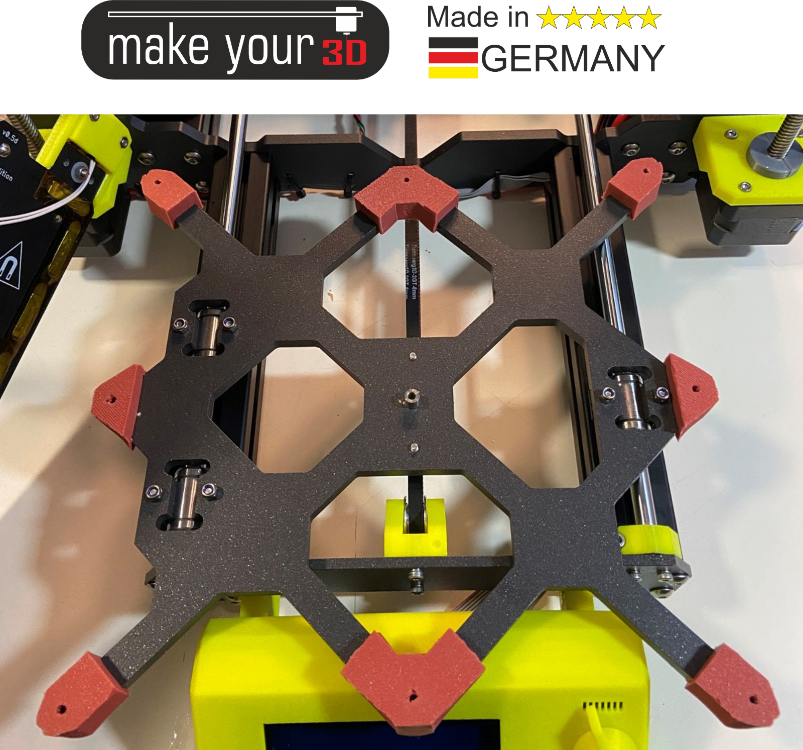 MakeYour3D Black Silikondämpfer Pro Mod für Prusa 3D Drucker MK3 MK3s Mk3s+