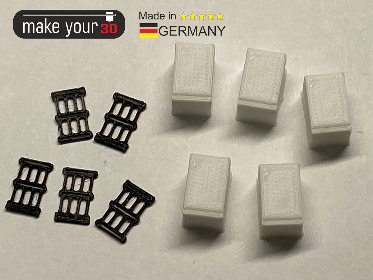 H0 1:87  SET 5 Stk. Kühlschrank klein Elektrogeräte für z.B. Bauhof