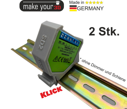 2Stk. Hutschienenhalter DIN Hutschiene 35mm 1P Rail Zubehör für Shelly 2 Dimmer