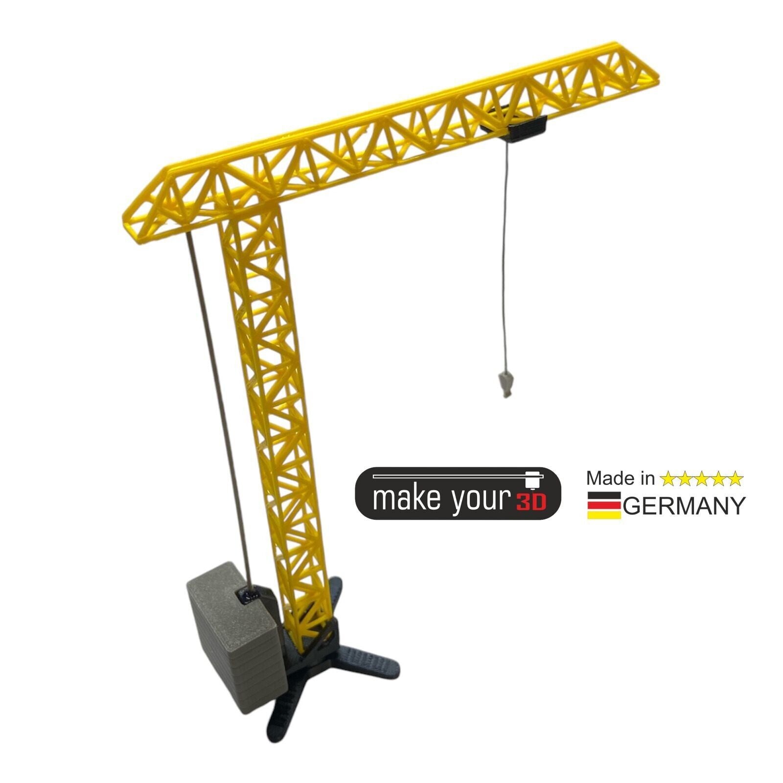 Spur N 1:160 Baukran Gelb | Bausatz | Turmdrehkran | Kran | Turmkran | Baustelle