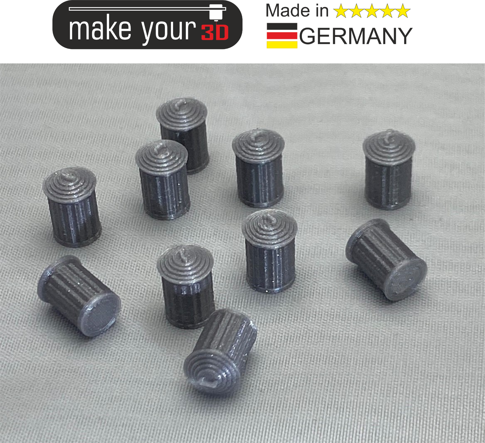 H0 1:87  SET 10Stk. Blech Mülltonne Blechtonne