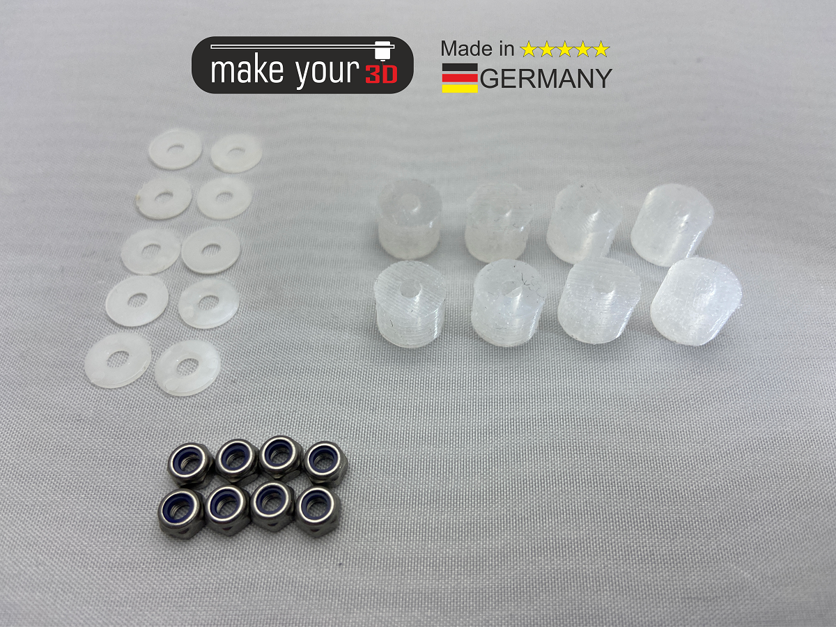 Nylock und Silikondämpfer Mod Clear Edition für Prusa 3D Drucker MK3 MK3s Mk3s+
