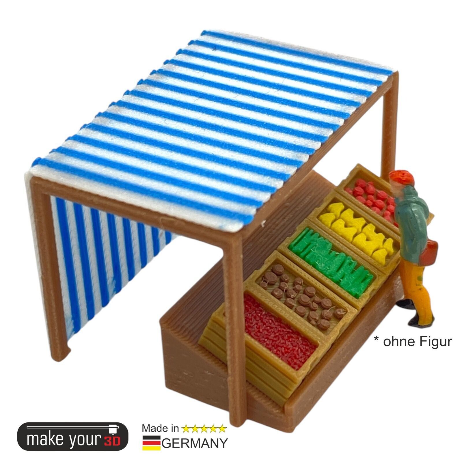 H0 1:87 Marktstand - Sehr hohe Details - Obststand Gemüsestand Weihnachtsmarkt