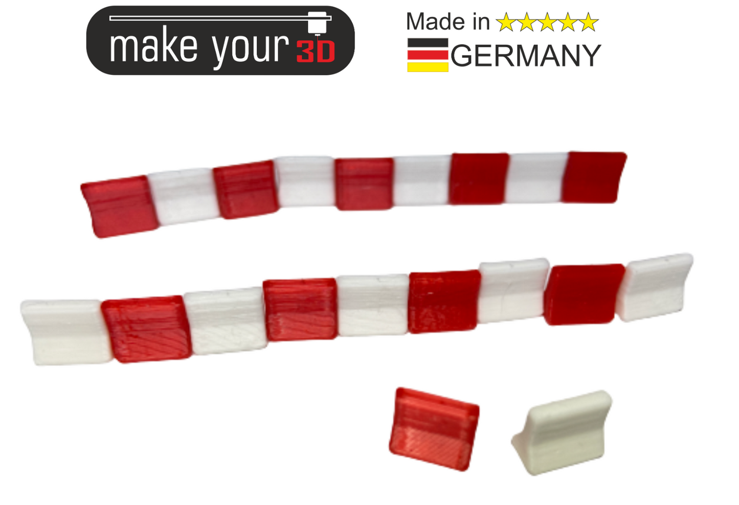 H0 Set 1:87 40Stk. Betonabsperrung Betonleitplanke Absperrung Baustelle Rot/Weiß