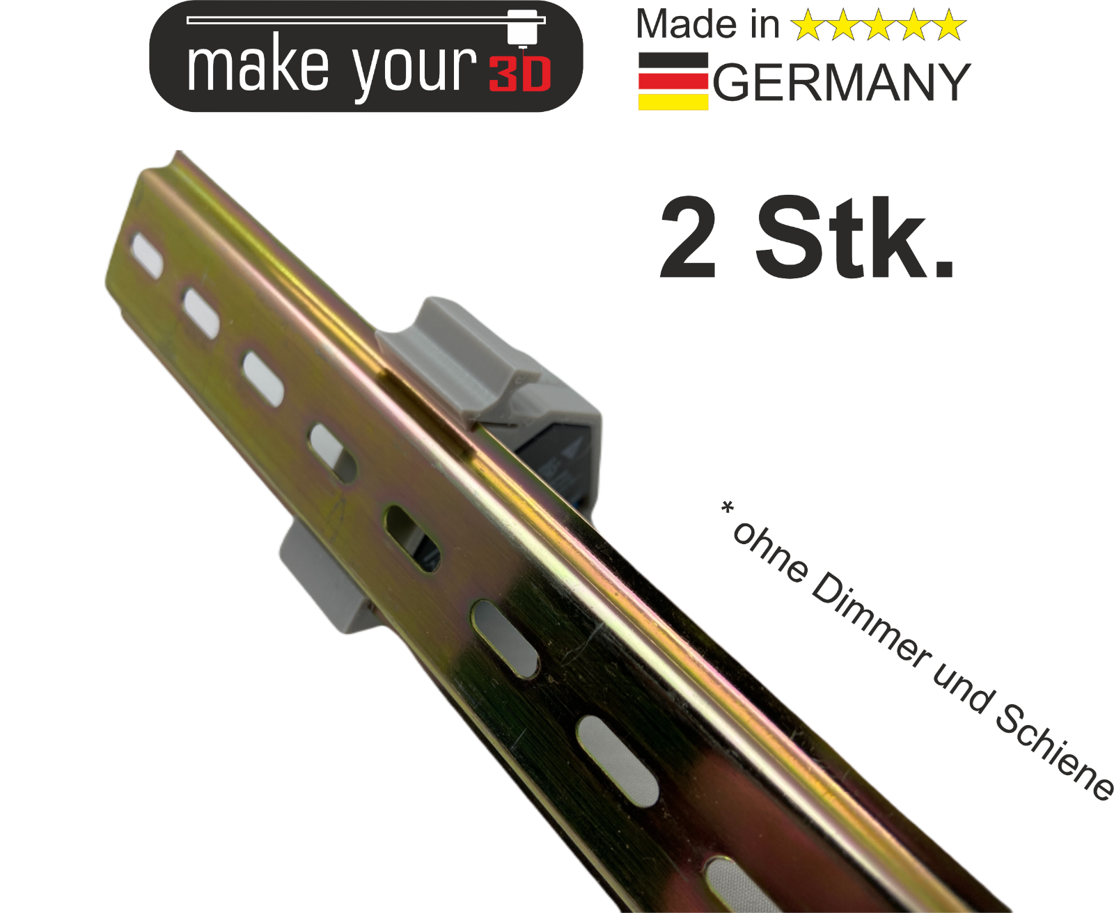 2Stk. Hutschienenhalter DIN Hutschiene 35mm 1P Rail Zubehör für Shelly 2.5