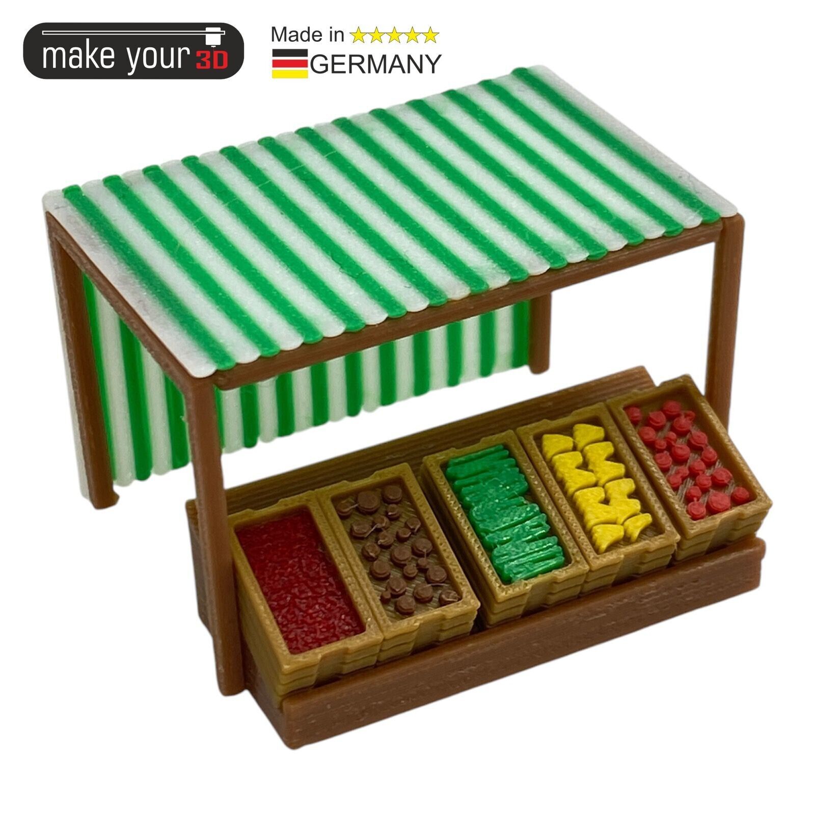 H0 1:87 Marktstand - Sehr hohe Details - Obststand Gemüsestand Weihnachtsmarkt