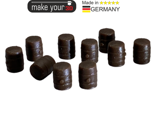 H0 1:87  SET 10Stk. Holzfass Holzfässer Weinfass Whisky Fass