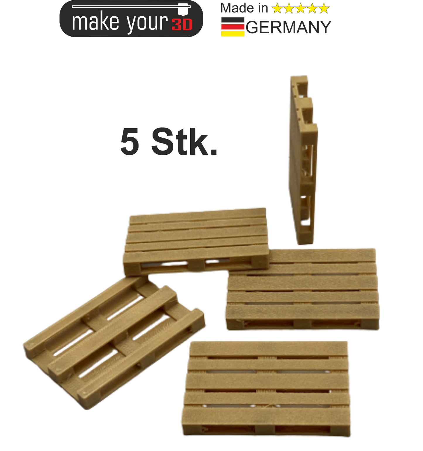 Spur G 1:22,5 SET 5Stk. Paletten wetterfest aus PETG Kunststoff