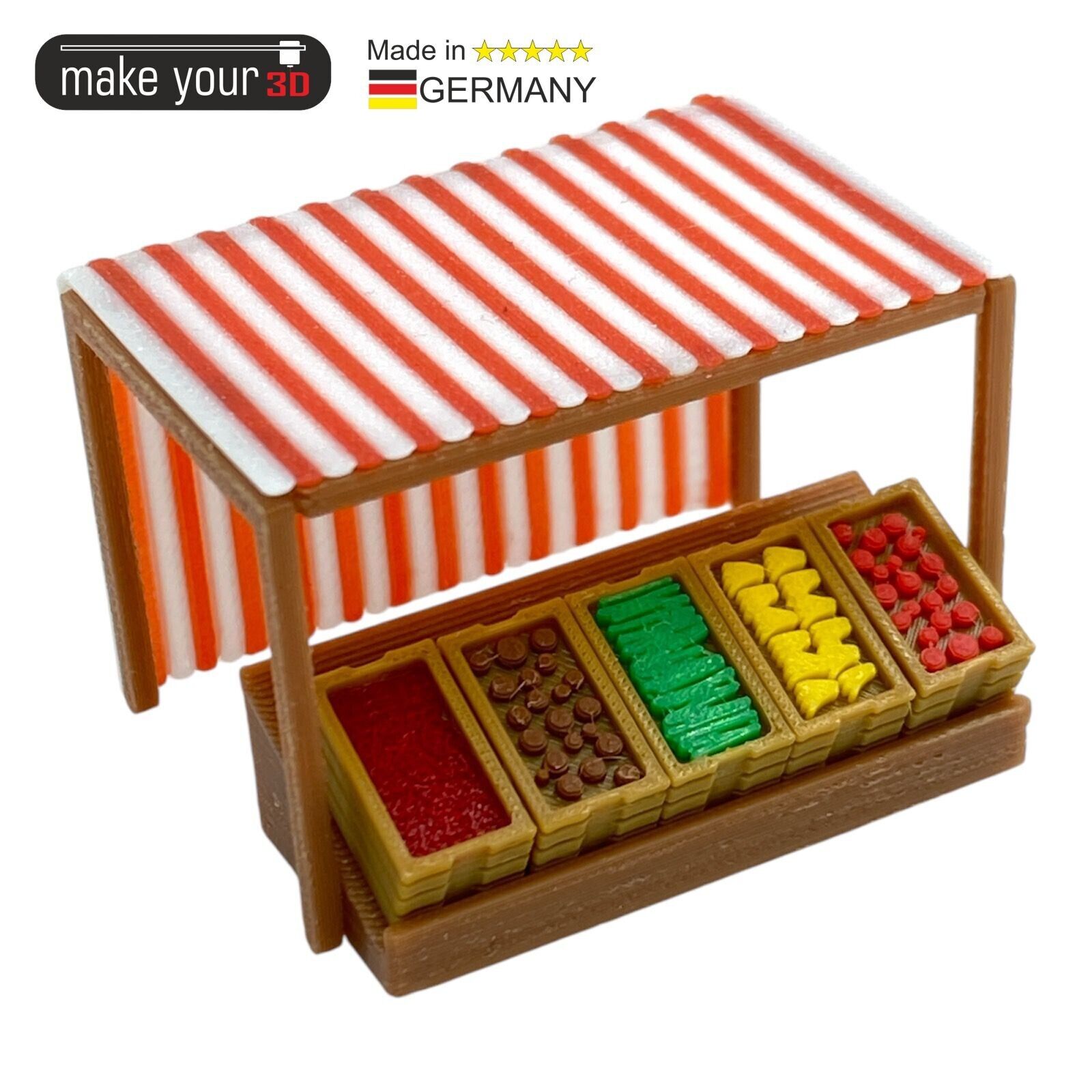 H0 1:87 Marktstand - Sehr hohe Details - Obststand Gemüsestand Weihnachtsmarkt