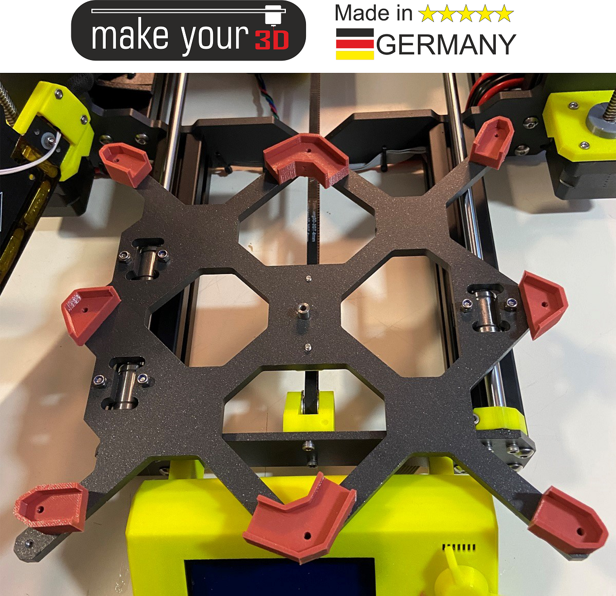 MakeYour3D Black Silikondämpfer Pro Mod für Prusa 3D Drucker MK3 MK3s Mk3s+