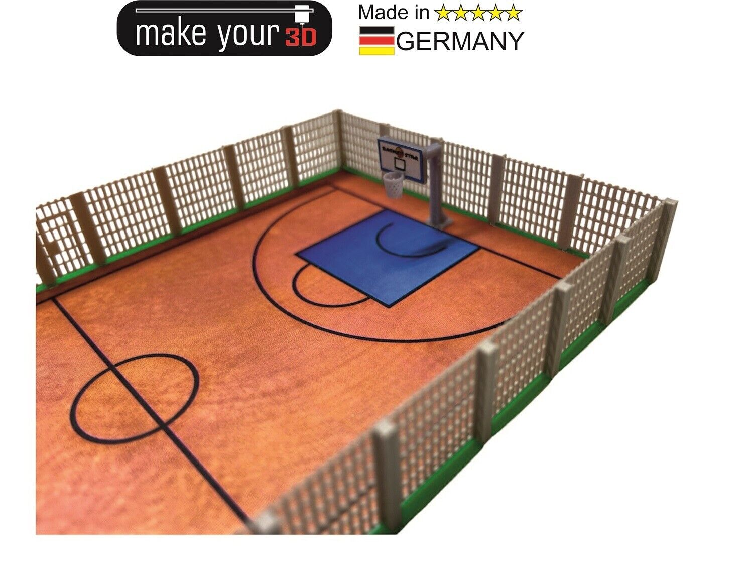 Spur N 1:160 Premium Basketballplatz mit Körbe Bausatz inkl. Decal