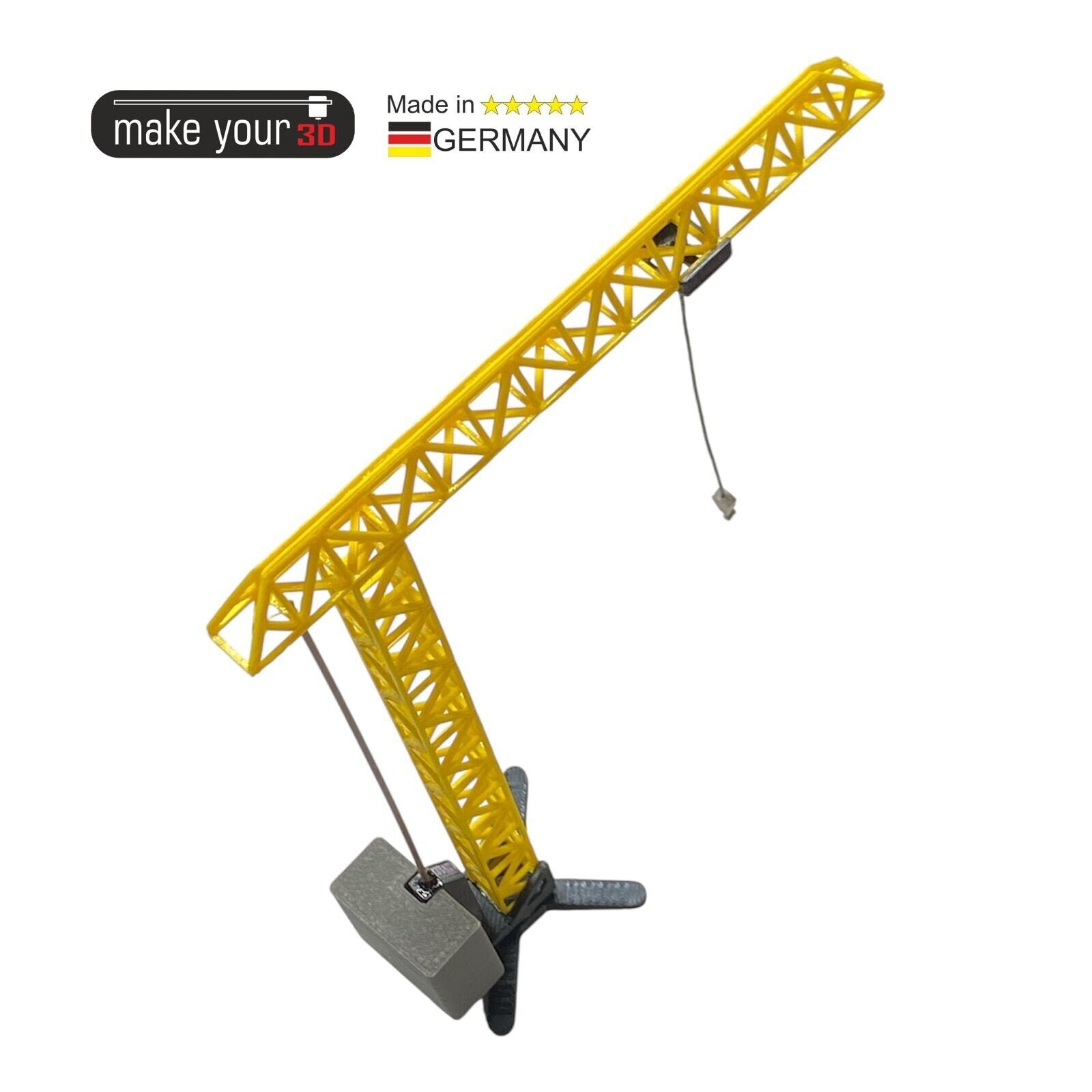 Spur N 1:160 Baukran Gelb | Bausatz | Turmdrehkran | Kran | Turmkran | Baustelle