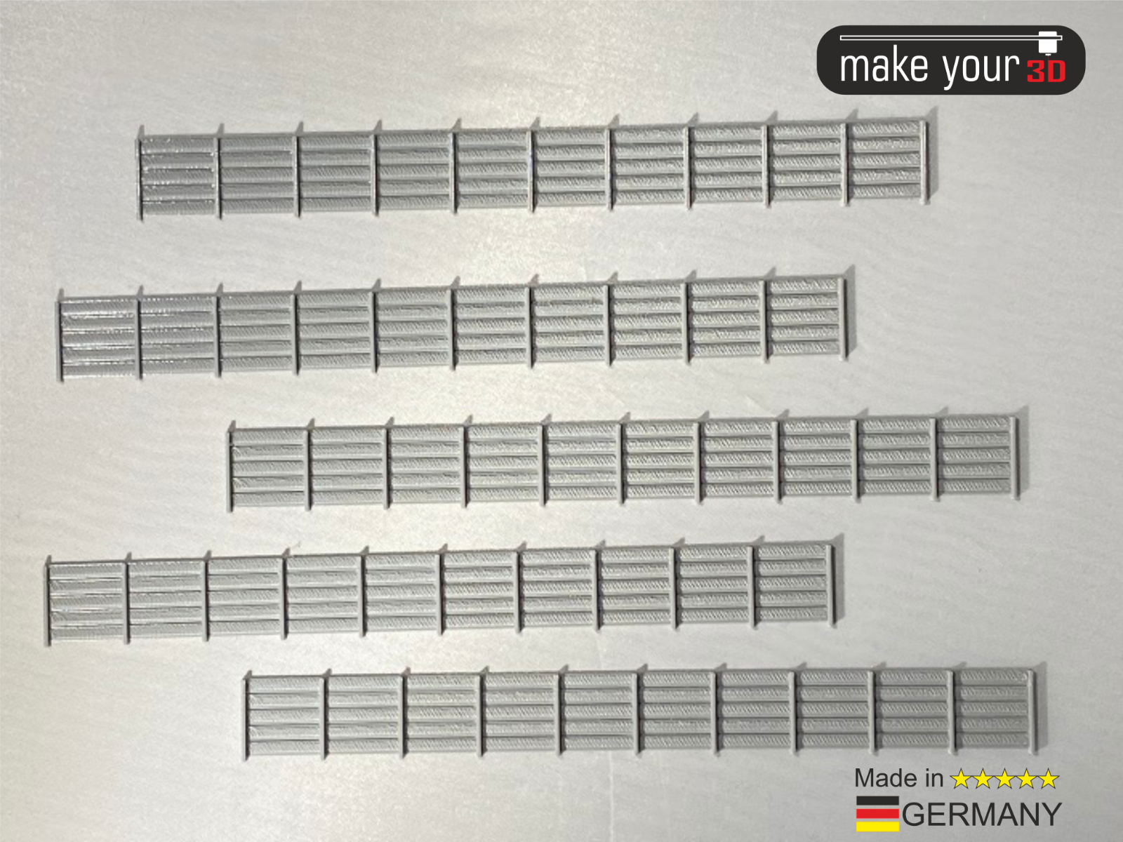 H0 Sichtschutzzaun Set 1:87 5Stk. Zaunelement Gartenzaun