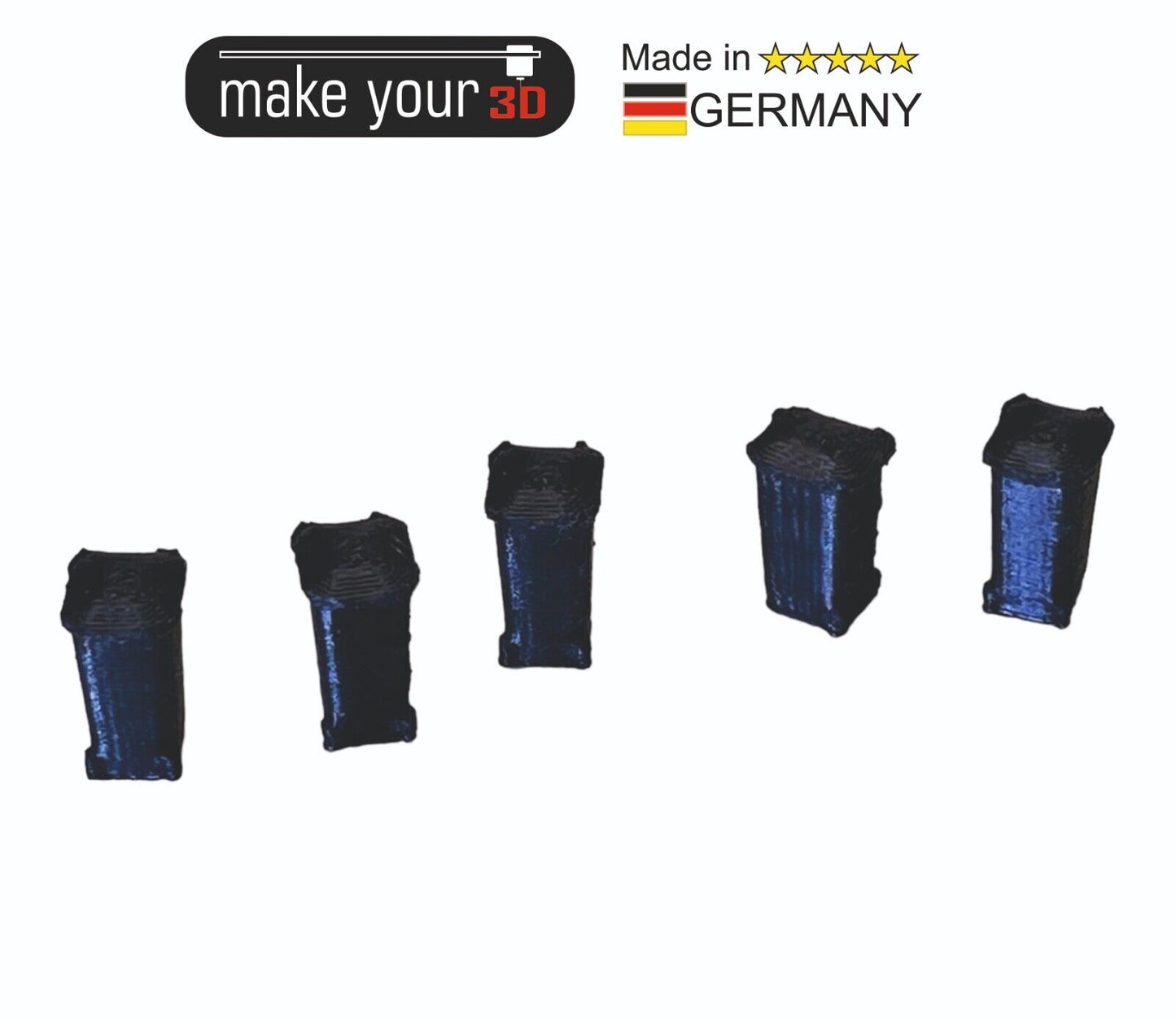 N Mülltonnen 1:160 SET 5Stk. Schwarz