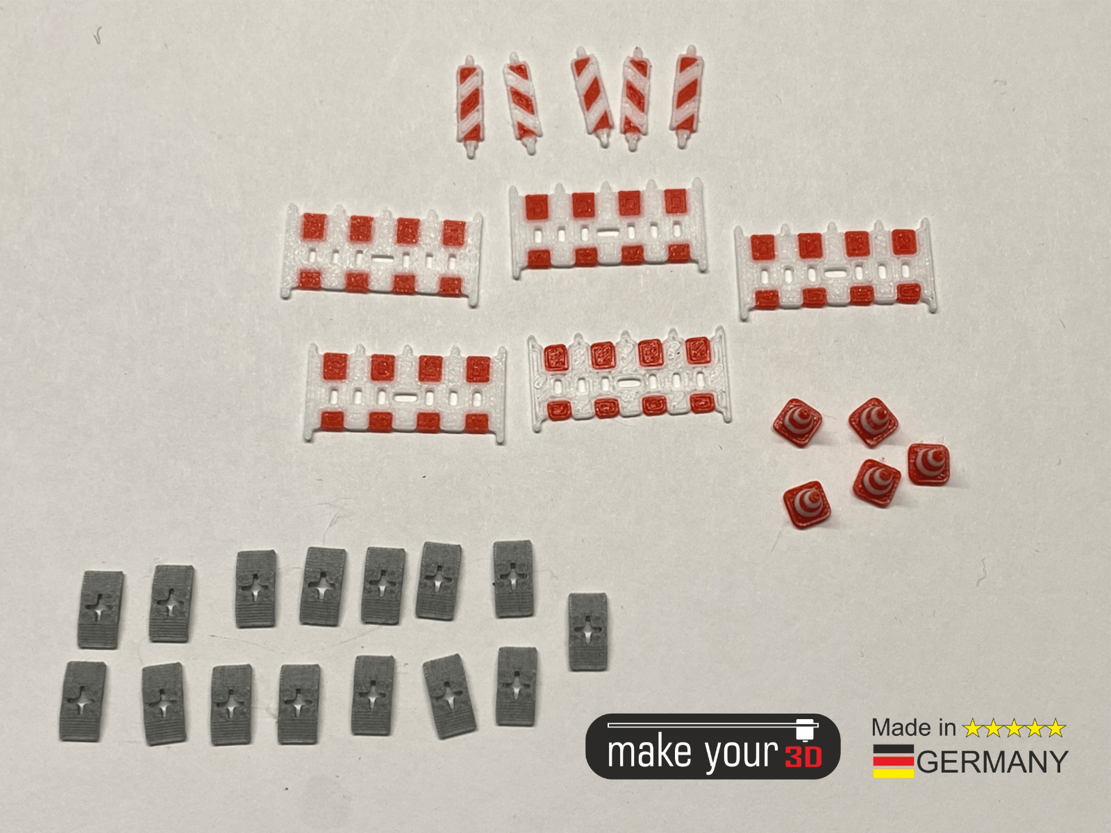 H0 1:87  SET Baustellenabsperrung Baustelle Schilder 30 Teile