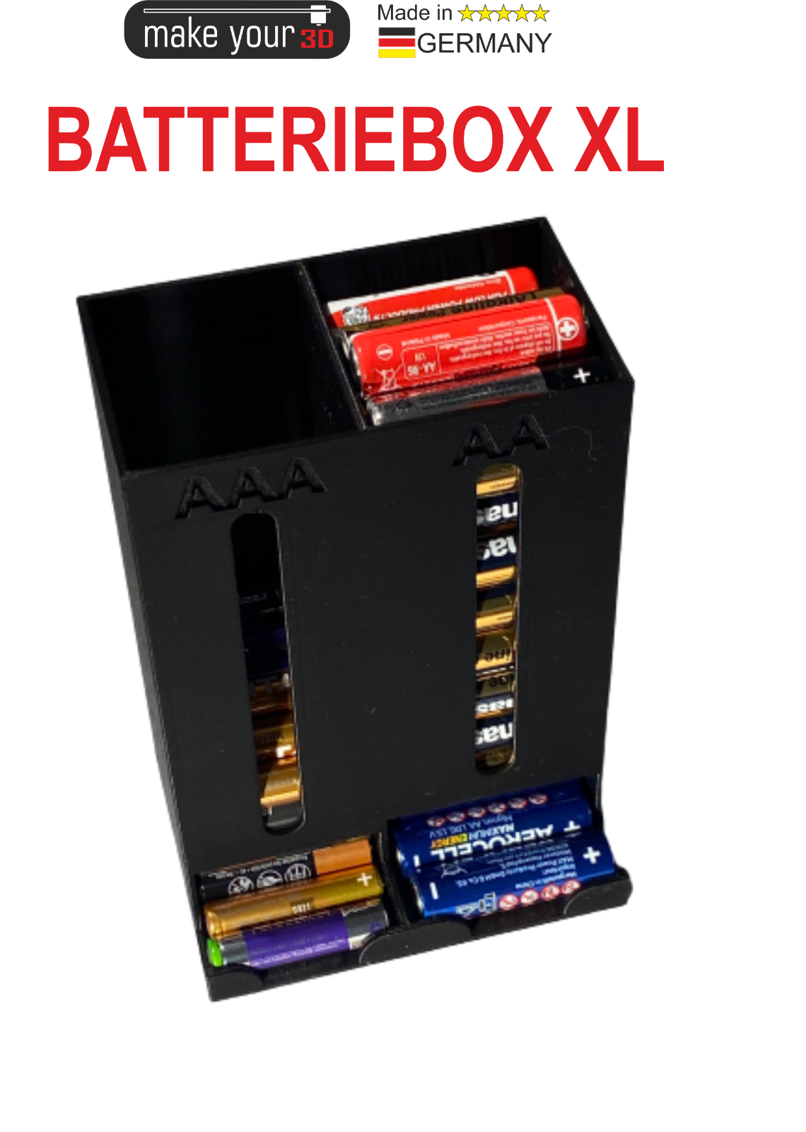 Batterie Spender AA & AAA Batteriehalter Batteriebox Batteriebehälter XL