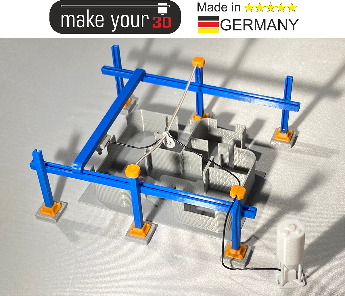 H0 1:87 Baustelle Beton 3D Drucker Hausbau Bauplatz