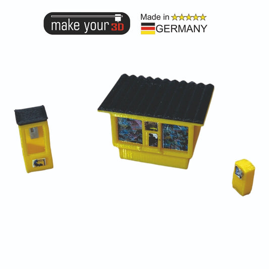 N 1:160  SET Premium DDR Kiosk mit Telefonzelle und Briefkasten inkl. Decals